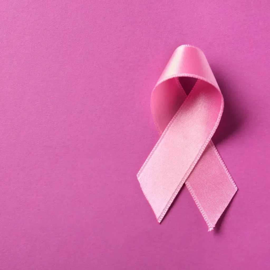 Pink Breast Cancer Ribbon  with pink background